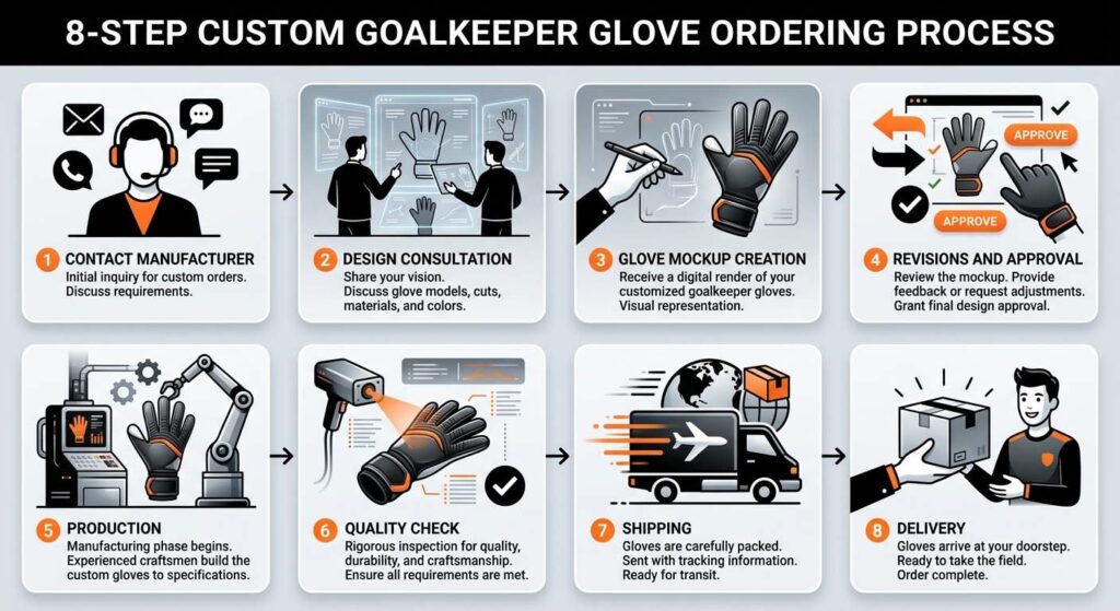 custom goalkeeper glove manufacturing process